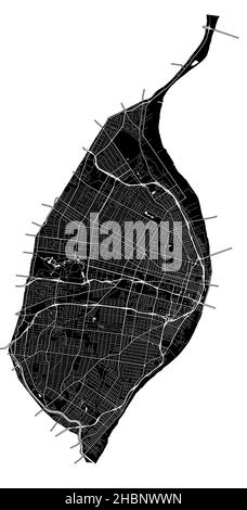 St. Louis, Missouri, Stati Uniti, mappa vettoriale ad alta risoluzione con confini della città e percorsi modificabili. La mappa della città è stata disegnata con aree bianche e l Illustrazione Vettoriale