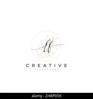 LF iniziale calligrafia minimalista modello geometrico logo arte vettoriale, Logo per la bellezza del business, la moda e altre opere d'arte Illustrazione Vettoriale