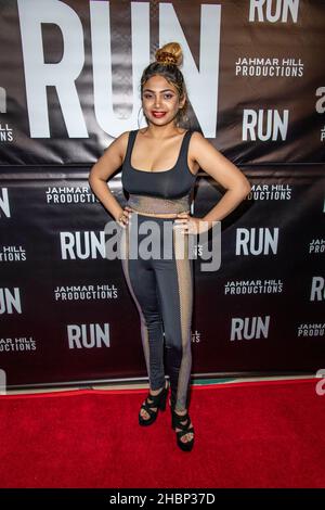 Century City, USA. 19th Dic 2021. Sai Suman partecipa alla 'Run' Los Angeles Premiere al WeWork Theatre, Century City, CA il 19 dicembre 2021 Credit: Eugene Powers/Alamy Live News Foto Stock