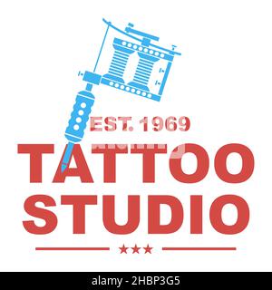 Macchina per tatuaggio a induzione isolata su sfondo bianco Illustrazione Vettoriale