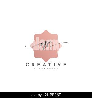 NC Initial handwriting minimal geometric logo template vettoriale art, Logo per la bellezza del business, la moda e altre opere d'arte Illustrazione Vettoriale