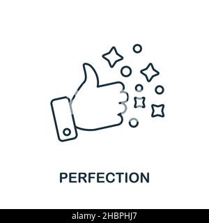 Icona perfezione. Elemento di linea dalla raccolta di competenze cognitive. Simbolo di perfezione lineare per il web design, infografica e altro ancora. Illustrazione Vettoriale