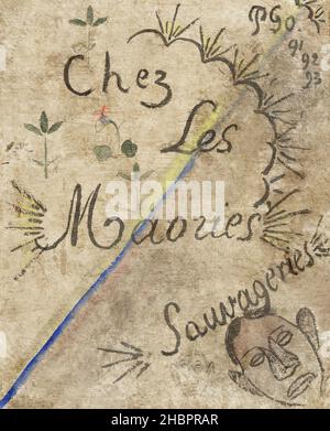 Chez les Maories: Sauvageries (a casa con i Maori: Cose selvagge) (1893) di Paul Gauguin. Foto Stock