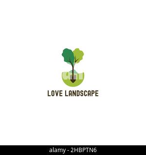 Design moderno, colorato logo Love Landscape Illustrazione Vettoriale