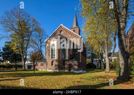 Deutschland, Haan, Bergisches Land, Niederbergisches Land, Niederberg, Rheinland, Nordrhein-Westfalen, NRW, Evangelische Kirche, Backsteingebaeude, AP Foto Stock