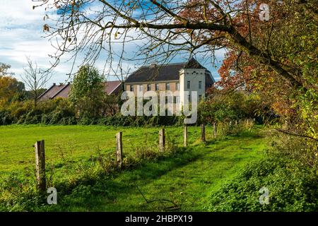 Deutschland, Monheim am Rhein, Bergisches Land, Niederbergisches Land, Niederberg, Rheinland, Nordrhein-Westfalen, NRW, Monheim-Baumberg, Haus Buergel Foto Stock