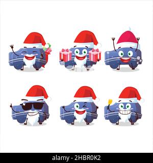 Emoticon Babbo Natale con personaggio cartoon caramella blu. Illustrazione vettoriale Illustrazione Vettoriale