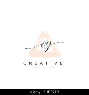 OG calligrafia iniziale minimalista modello di logo geometrico arte vettoriale, Logo per la bellezza d'affari, la moda, e altre opere d'arte Illustrazione Vettoriale