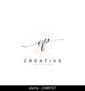 OP Initial handwriting minimal geometric logo template vettoriale art, Logo per la bellezza del business, la moda e altre opere d'arte Illustrazione Vettoriale