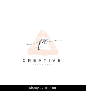 PO Initial handwriting minimal geometric logo template vettoriale art, Logo per la bellezza del business, la moda e altre opere d'arte Illustrazione Vettoriale