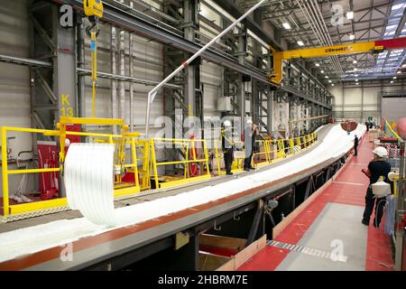 Lavoratori della fabbrica di pale offshore Siemens Gamesa nella città di Port di Hull, nella parte orientale dello Yorkshire. Foto Stock