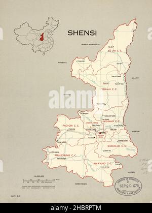 Mappa delle divisioni amministrative della Cina ca. 1969 Foto Stock