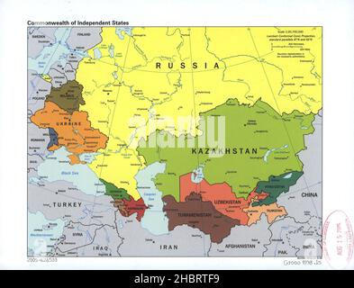 Mappa della Comunità degli Stati indipendenti ca. 1998 Foto Stock