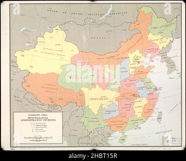 La mappa delle divisioni amministrative a livello di provincia della Cina comunista ca. 1967 Foto Stock