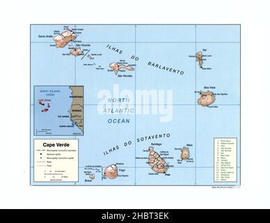 Mappa di Capo Verde ca. 2004 Foto Stock