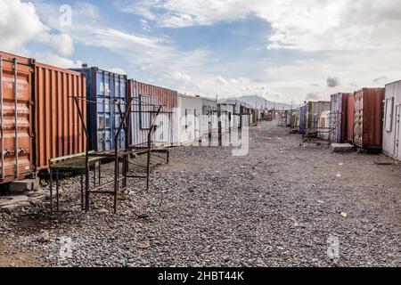 Bazaar del villaggio di Murghab nella regione autonoma di Gorno-Badakhshan, Tagikistan Foto Stock