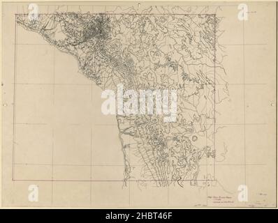 Regione di confine Cile-Perù - linea di riferimento mappa di lavoro ca. 1958 Foto Stock