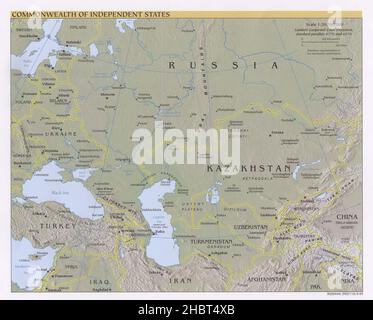 Mappa della Comunità di Stati indipendenti (CIS) nel 1999 Foto Stock