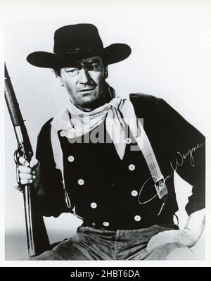 Primo piano di una foto del film di John Wayne, Stati Uniti Foto Stock