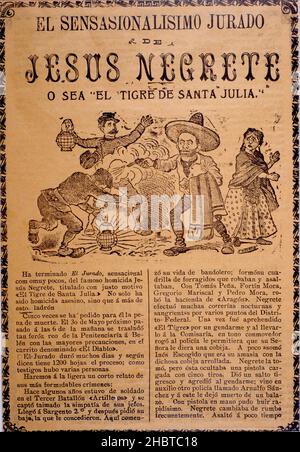 José Guadalupe Posada - il Plot molto sensazionale di Jesús Negrete, noto anche come la Tigre di Santa Julia Foto Stock