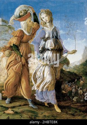 Giuditta con la testa di Holofernes - 1464 75 - tempera su tela 21,6 x 29,2 cm - Botticelli Sandro Foto Stock