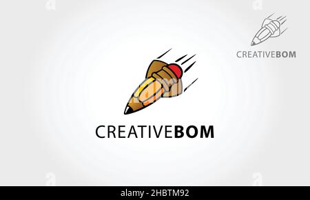 Asta portamite creativa. Elementi di design del logo vettoriale. Illustrazione Vettoriale