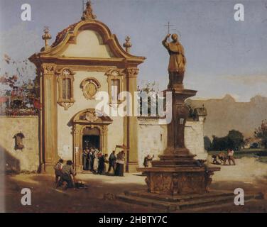 Bianchi Mosè - Banca intesa San Paolo - Collezione beni storico-artigiani - la chiesa di Santa Maria degli Angeli a Monza con l’uscita del viatico (1859 60) (olio su tela 45 x 55 cm) Foto Stock