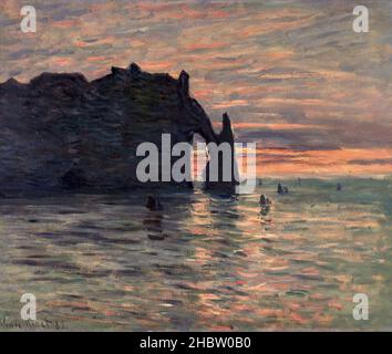 Coucher de soleil à Etretat - 1883 - olio su tela 60 x 73 cm - Monet Claude Foto Stock