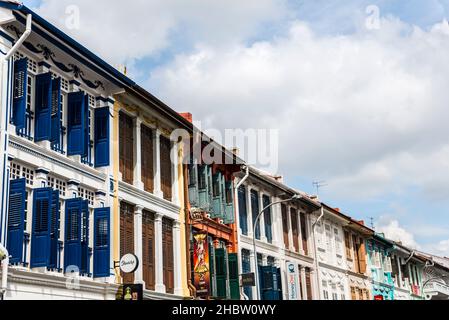 Graziosi edifici lungo Keong Saik Road, Singapore Foto Stock