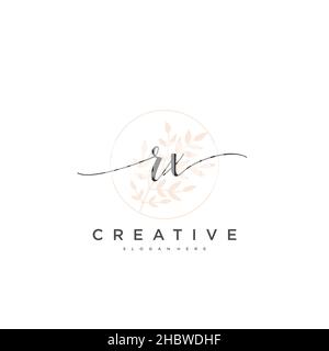 RX calligrafia iniziale minimalista modello di logo geometrico arte vettoriale, Logo per la bellezza d'affari, la moda, e altre opere d'arte Illustrazione Vettoriale