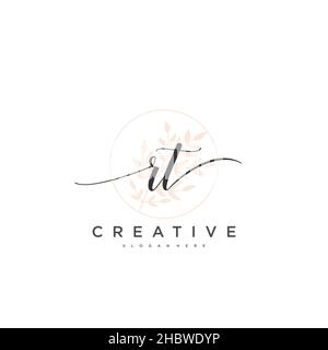 RT calligrafia iniziale minimalista modello di logo geometrico arte vettoriale, Logo per la bellezza d'affari, la moda, e altre opere d'arte Illustrazione Vettoriale