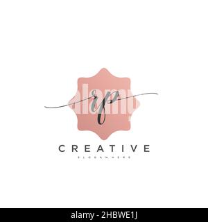 RP calligrafia iniziale minimal geometrico modello logo arte vettoriale, Logo per la bellezza d'affari, la moda, e altre arti Illustrazione Vettoriale