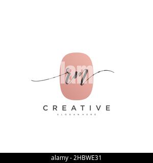 RM iniziale calligrafia minimalista modello geometrico logo arte vettoriale, Logo per la bellezza del business, la moda, e altre opere d'arte Illustrazione Vettoriale