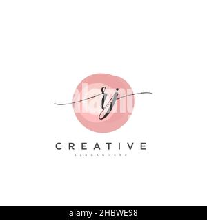 RJ calligrafia iniziale minimalista modello di logo geometrico arte vettoriale, logo per la bellezza del business, la moda, e altre opere d'arte Illustrazione Vettoriale