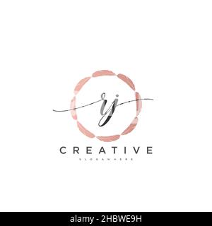 RJ calligrafia iniziale minimalista modello di logo geometrico arte vettoriale, logo per la bellezza del business, la moda, e altre opere d'arte Illustrazione Vettoriale