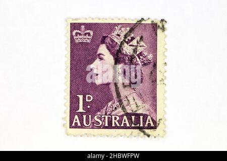 Francobollo della regina Elisabetta II dell'Australia Foto Stock