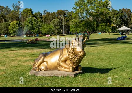 Cows in the Park Art, Shepparton, Victoria, Australia Foto Stock