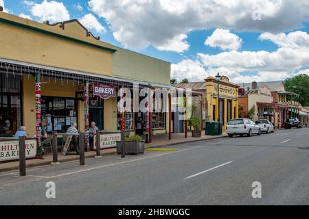 Main Street a Chiltern, Victoria, Australia Foto Stock