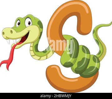 Lettera alfabetica S per Snake Illustrazione Vettoriale