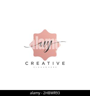UY Initial handwriting minimal geometric logo template vettoriale art, Logo per la bellezza del business, la moda e altre opere d'arte Illustrazione Vettoriale