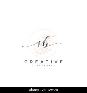 VB calligrafia iniziale minimalista modello di logo geometrico arte vettoriale, Logo per la bellezza d'affari, la moda, e altre opere d'arte Illustrazione Vettoriale