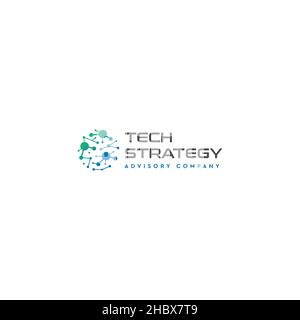 Design del logo Modern TECH STRATEGY Advisory Company Illustrazione Vettoriale