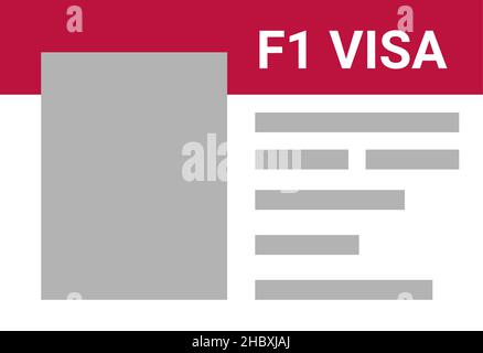 USA studentessa vista F1. Visa negli Stati Uniti studio per studenti stranieri. Illustrazione Vettoriale