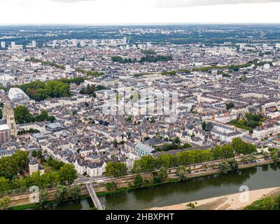 Vista aerea della città di Tours, Val-de-Loire Foto Stock