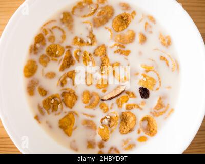 Semplice colazione veloce e semplice cereali nel latte. Foto Stock