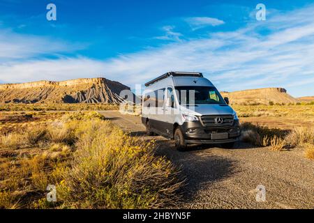 Airstream Interstate 24X 4WD campervan; Thompson Springs; Utah; USA Foto Stock