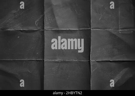 Carta nera con pieghe in regola di composizione dei terzi Foto Stock