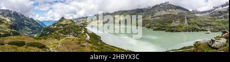 Paesaggio panoramico del lago Tauernmoos nel Parco Nazionale degli alti Tauri, Austria Foto Stock