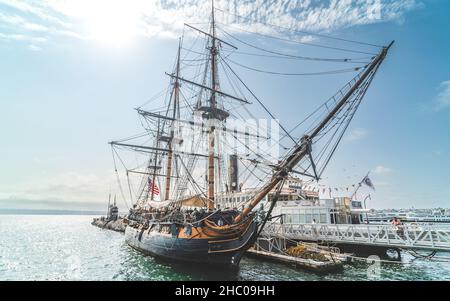 HMS sorpresa al San Diego Maritime Museum Foto Stock