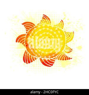 Il sole è astratto. Ciao estate. Illustrazione vettoriale Illustrazione Vettoriale